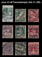 1913-17 Pro Juventute J1-J9 Vollstempel, Kat. Fr. 285.-