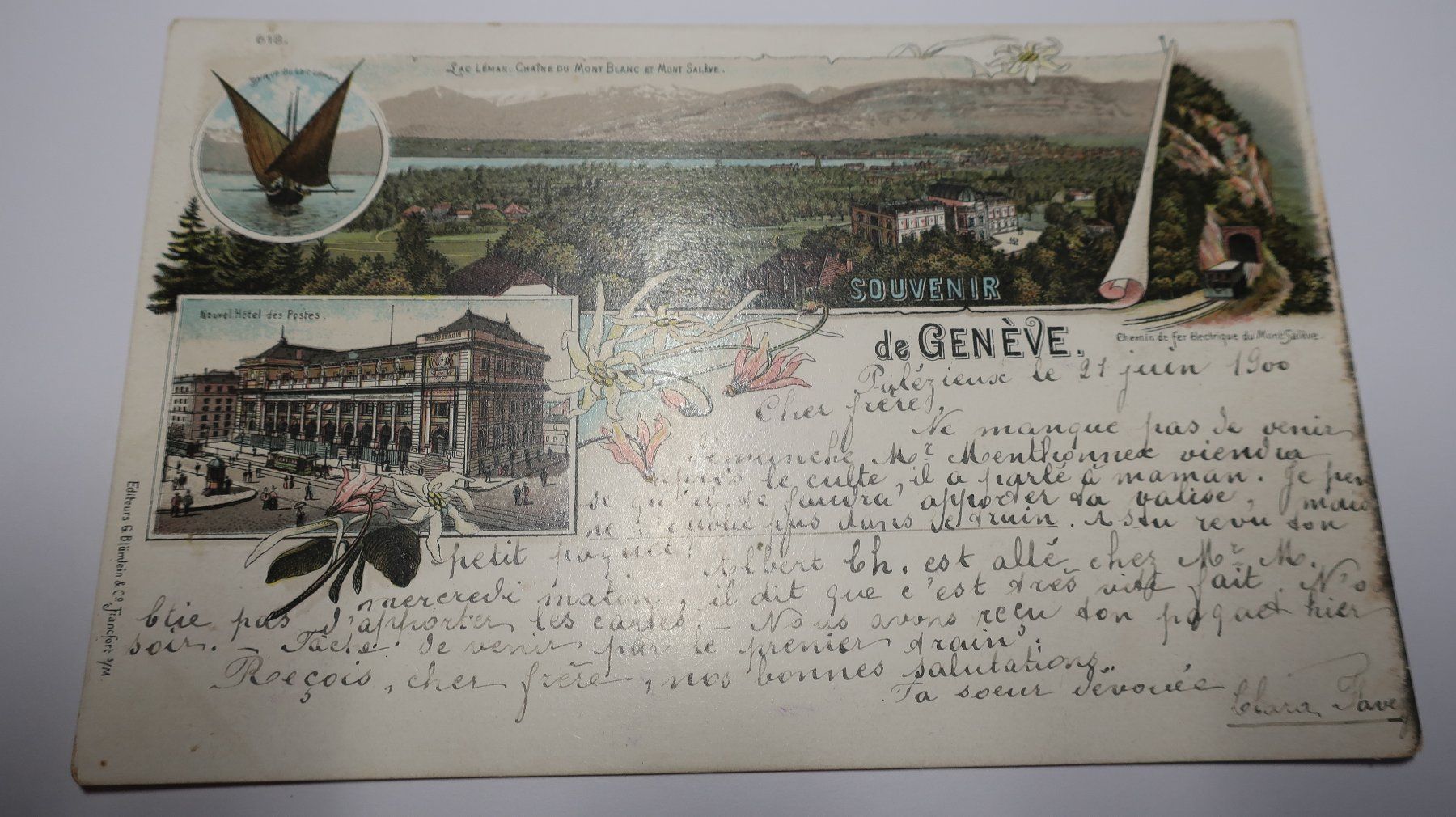 Ansichtskarten: Souvenir de Genève 1900 – Gebraucht aus Cormoret von Pascalll2001 1