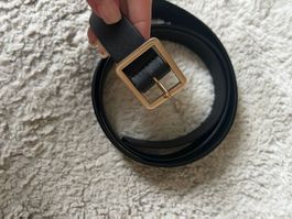 Goelia Gürtel schwarz / Mattgold