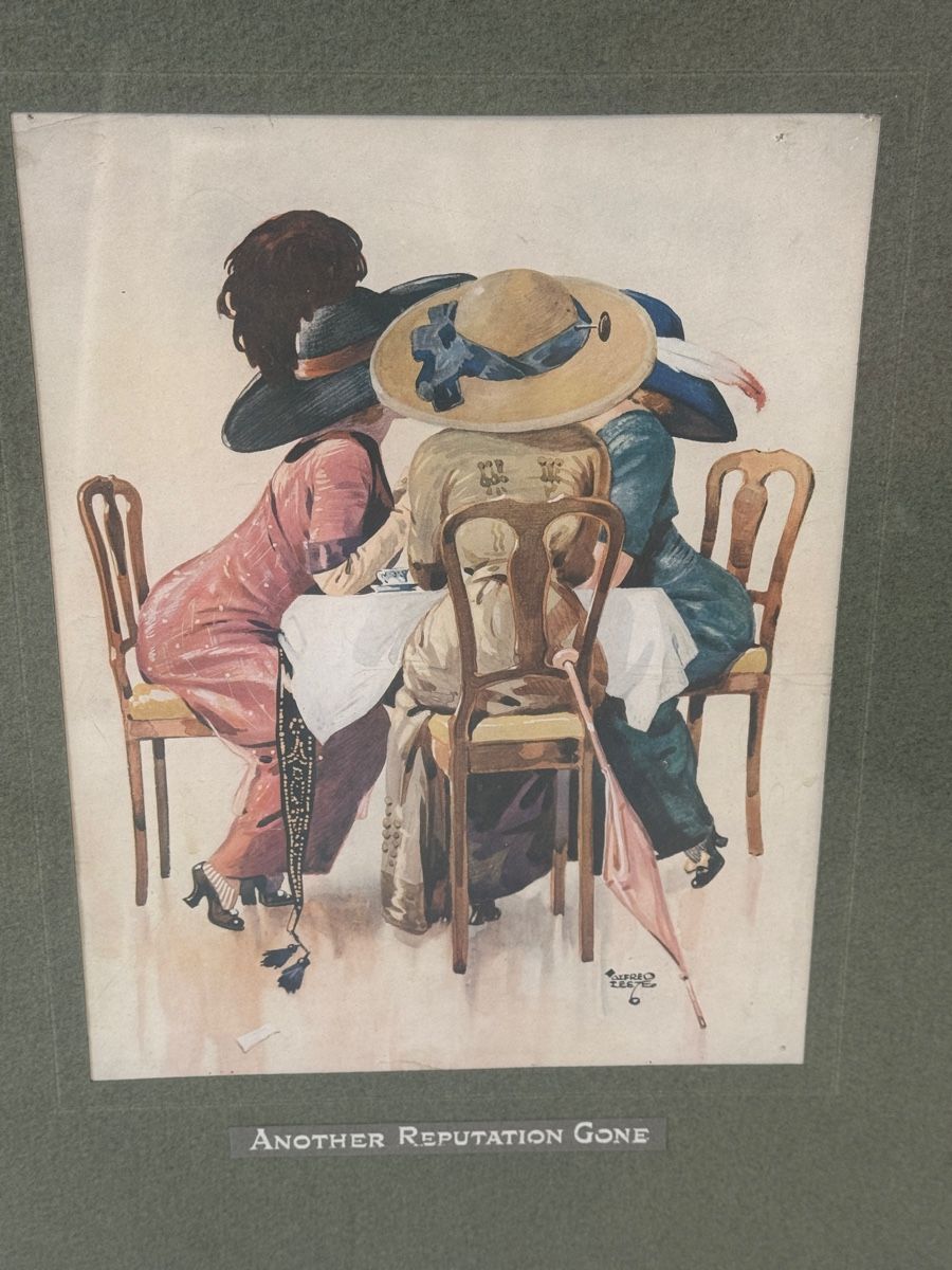 Gemälde: Illustration Vintage "Another Reputation Gone" Sous Verre – Gebraucht aus Erde von CBarts 1