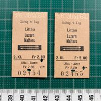 Littau - Luzern / Malters, 2 alte SBB Billette