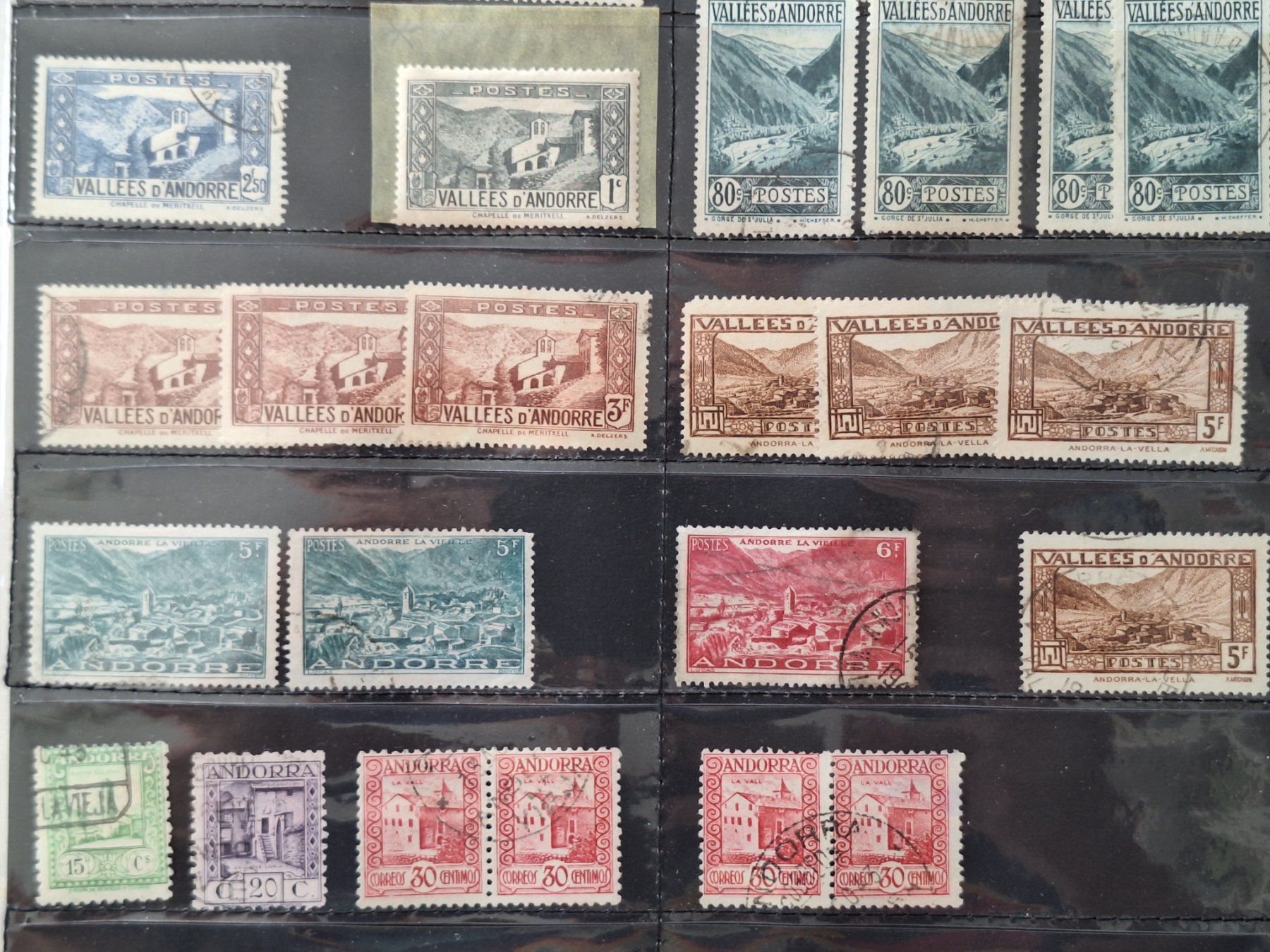 Alle Briefmarken: ANDORRA, Lot gestempelt mit Dubletten – Gebraucht aus Sonvico von deca66 1
