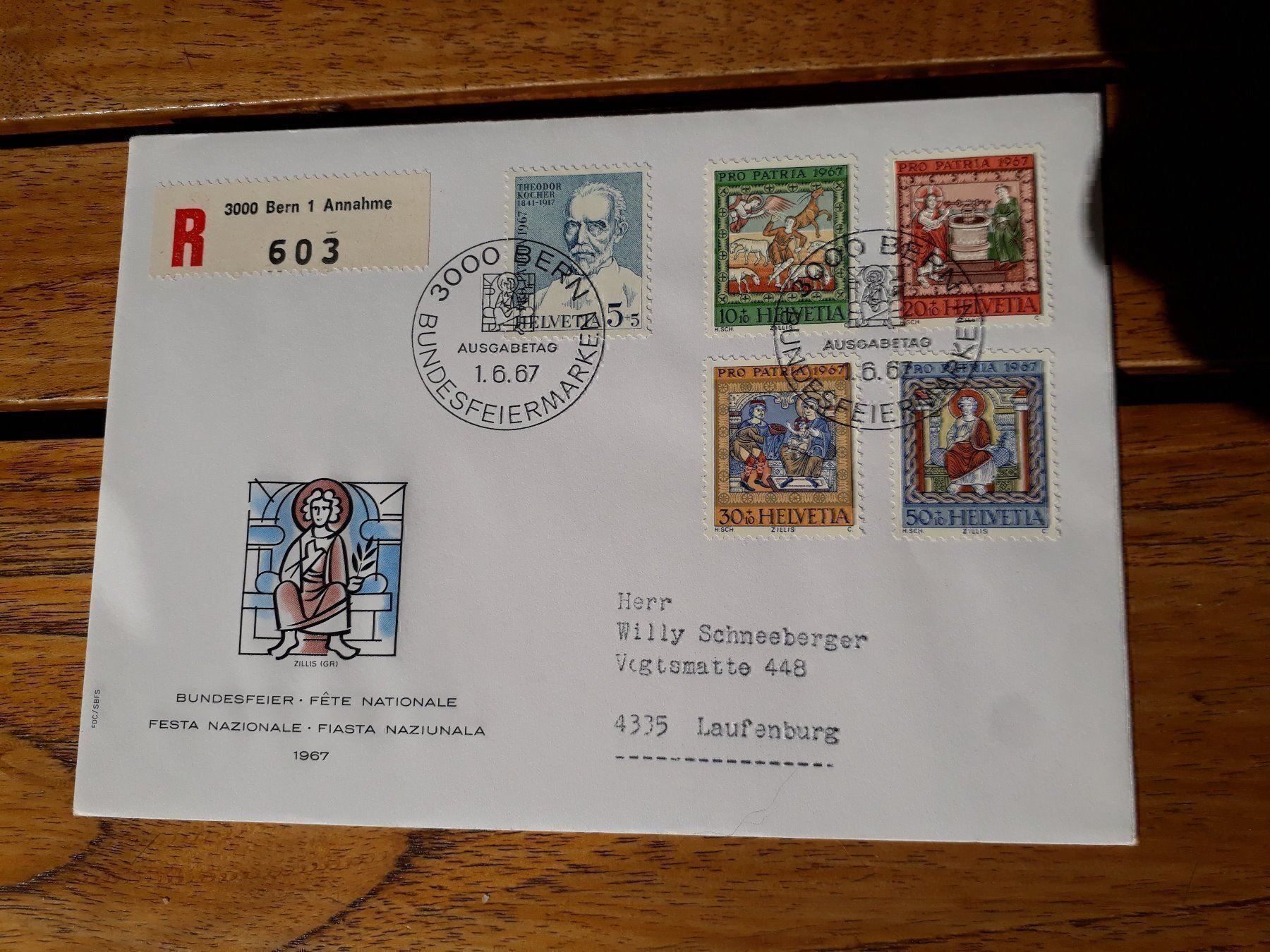 Tutti i francobolli: 25 FDC 1967-1970 – Usato da Herzogenbuchsee venduto da Herkules9