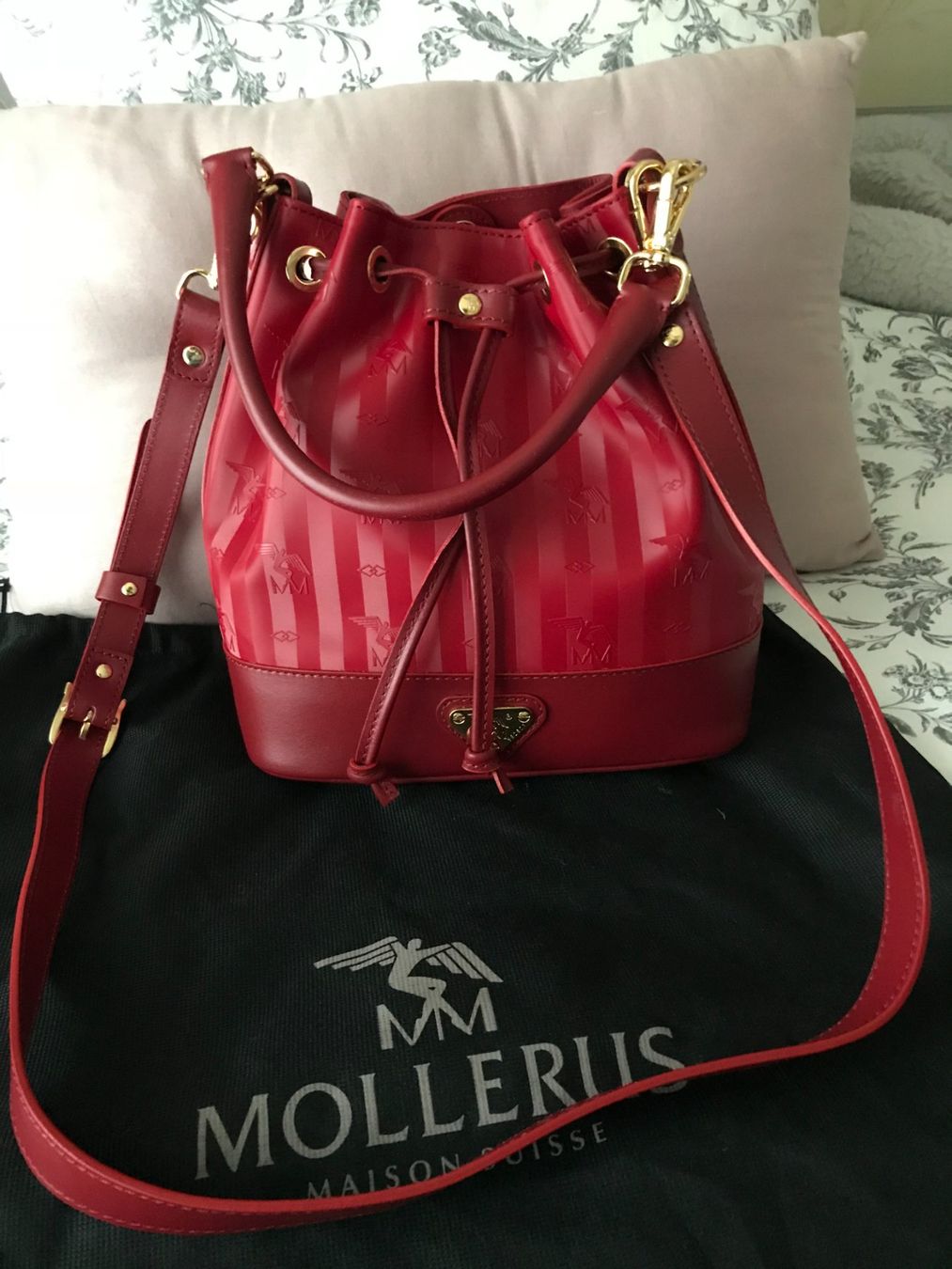 Maison Mollerus Borse da donna: Mollerus Beuteltasche Handtasche rot – Usato da Muttenz venduto da einfach-schoen