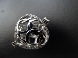 Anhänger Metall Herz  3D gelocht 25x30mm