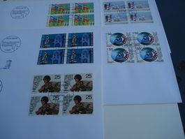 Satz Sondermarken 1989, FDC Satz + 4erblock, 6 Belege