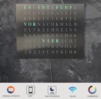 WordClock Edelstahl - elegante Wortuhr im Minimalismus Stil