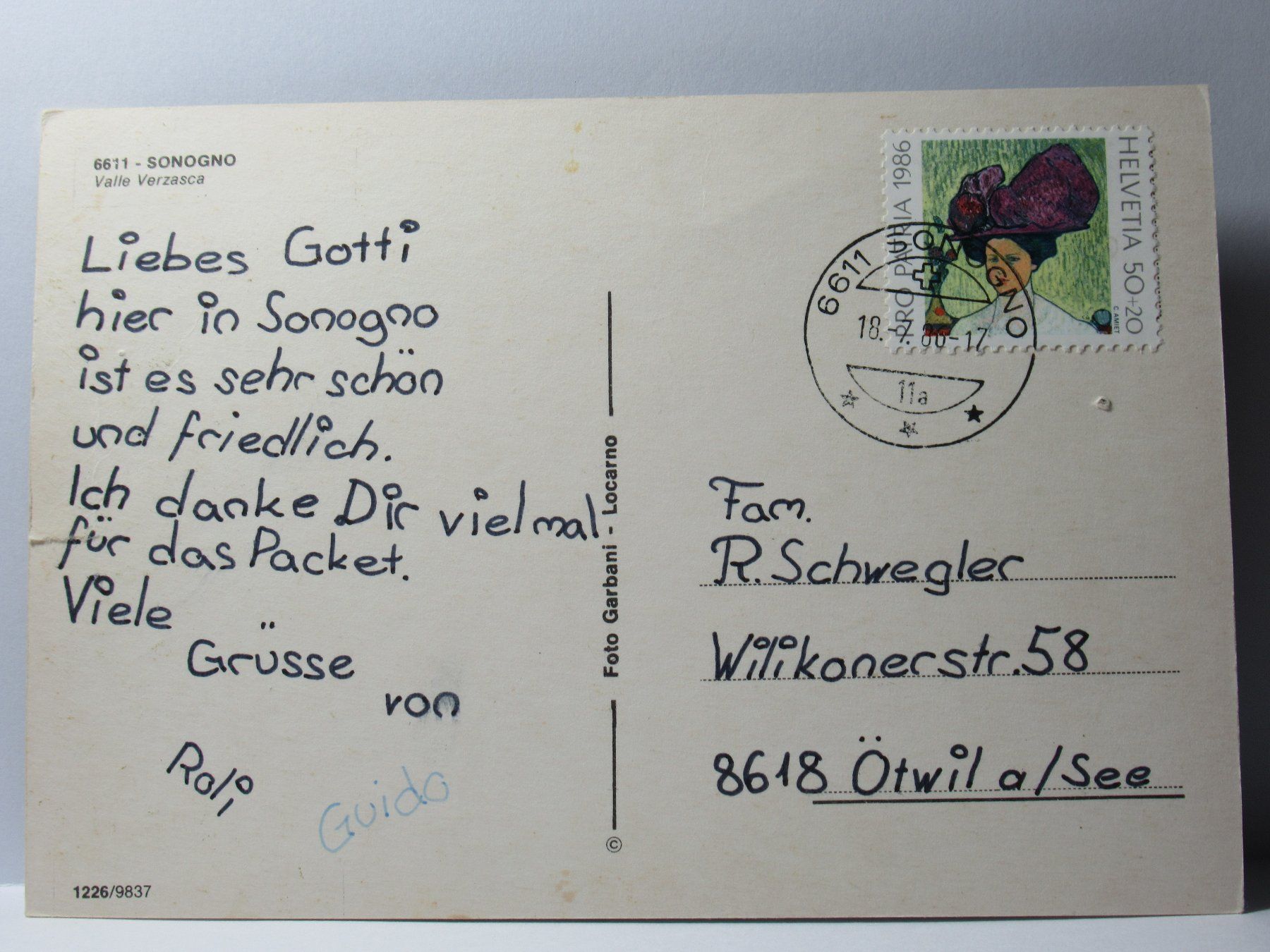 Cartoline postali: Sonogno – Usato da Grenchen venduto da frechri 1
