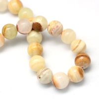 Jade pale goldenrod 10mm, 1 Strang