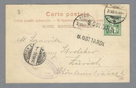 1904, STAB-0 S. GOTTARDO + HOTEL-0 MONTE PROSA, AK GOTTHARD