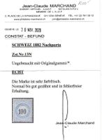 1882 : Porto Nr. 13N * (Faserpapier) + Befund, KP 1200.--