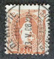 HÉLVÉTIE DEBOUT 1907: 30 c, Zumstein 96 B, certifié