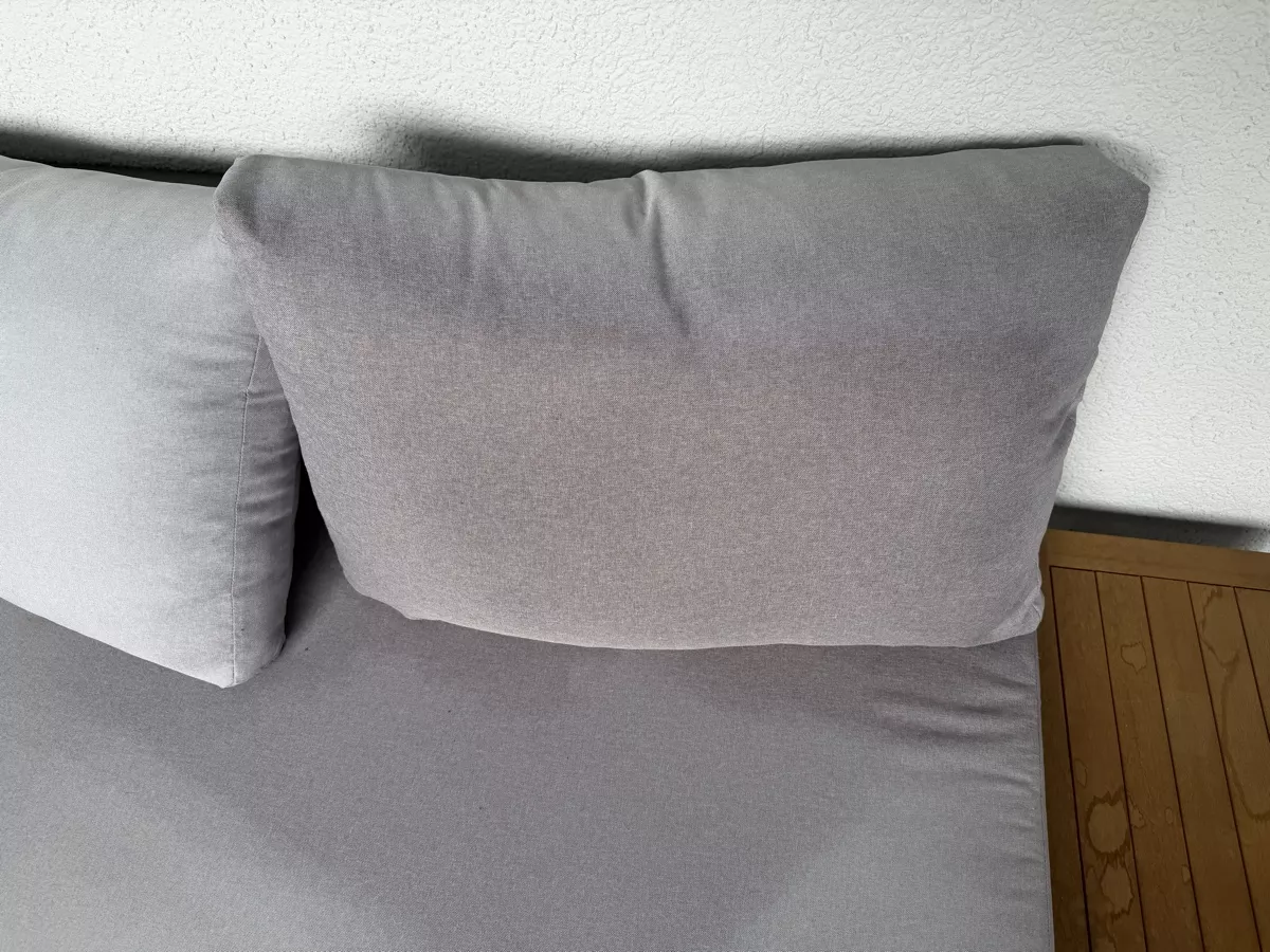 Divani: Giardimo Gartenlounge / Ecksofa L-Form Anthrazit / Holzoptik – Usato da Dübendorf venduto da Sq9apq 1