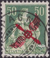1919, Flugpostmarke Nr.2 gestempelt CHAMPAGNE VD, K: 200.-+