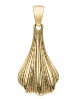 Anhänger Ginkgoblatt aus 333 Gelbgold mit kette s925