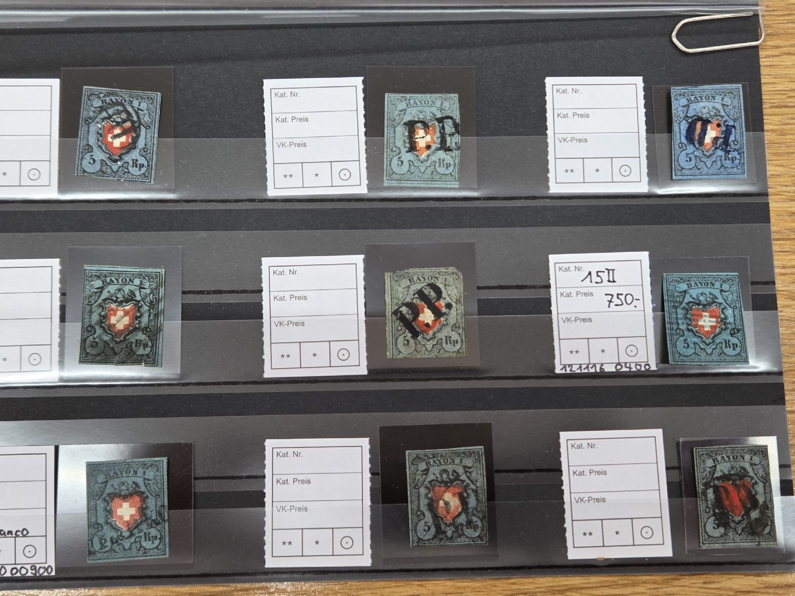Alle Briefmarken: 9 mal 15II Rayon – Gebraucht aus Buttikon SZ von Mstrubeli