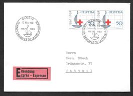 Sonderbrief S. 555 100 Jahre Rotes Kreuz Genève 8.5.1963