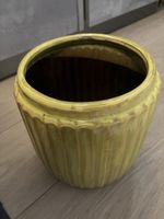 Cache-pot en céramique jaune, diamètre 18 cm, état neuf
