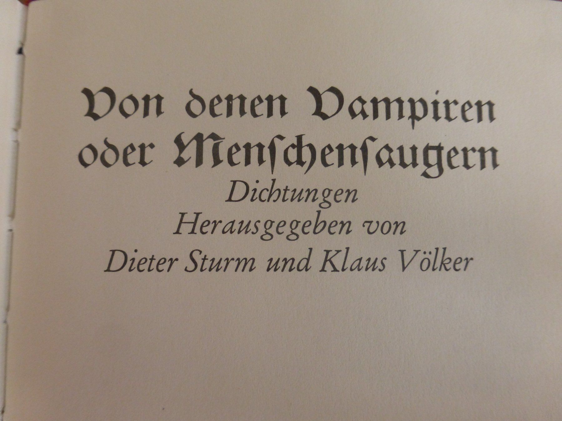 Libri: Von denen Vampiren oder Menschensaugern Horror – Usato da Zumikon venduto da psisound 8