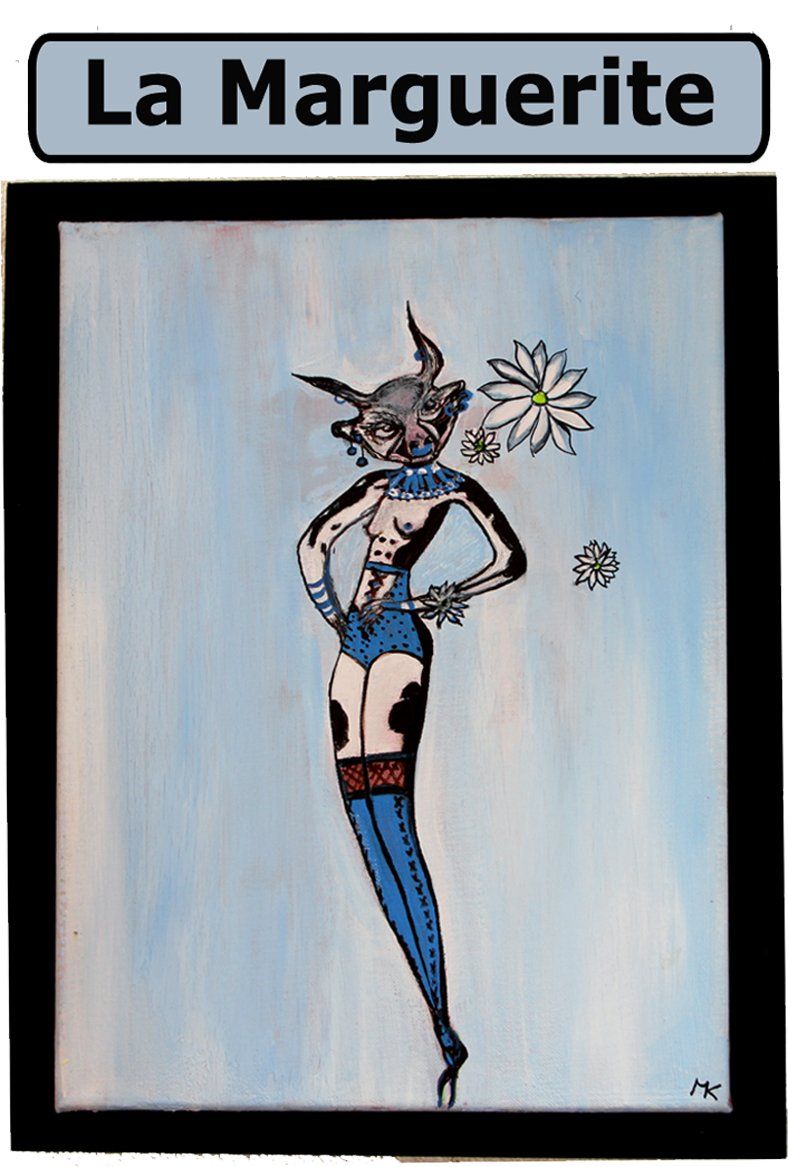 Dipinti: Peintures de 2 "Pin Up à tête de vaches" – Nuovo (secondo la descrizione) da Sion venduto da pie_2zs9