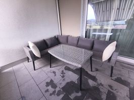 Gartentisch und Ecksofa Set 