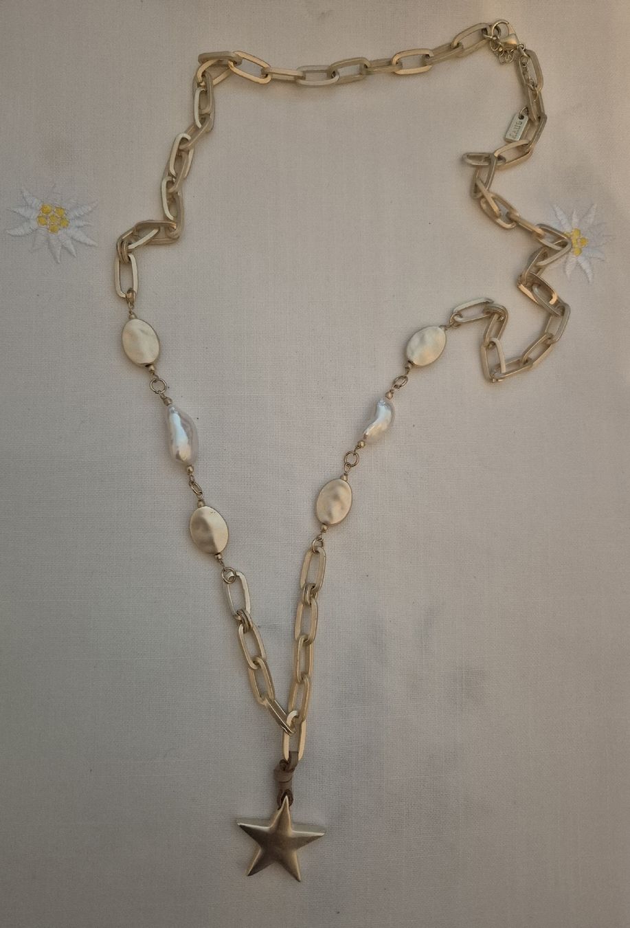 Catenine: Star necklace. Gold and pearl. – Usato da Zürich venduto da mrs_kz6n 1
