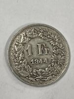 SVIZZERA 1 FR MONETA IN ARGENTO 1944 usata - circolata