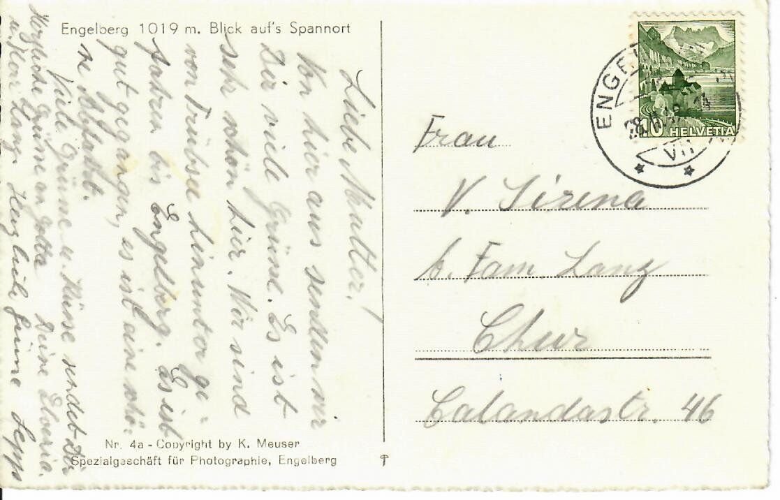 Cartoline postali: Engelberg – Usato da Hochdorf venduto da Ziegel-16 1