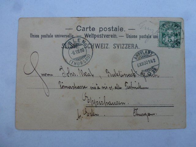 Ansichtskarten: AK Hundert Franken Ambulant 1900 – Gebraucht aus Walkringen von Casablanca777 1