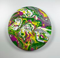 Acryl-Flüssigmalerei, kreisförmig