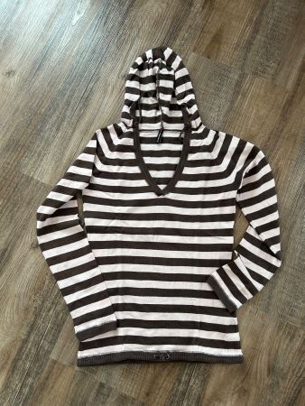 Kapuzen Pullover Damen Gr. 38 Braun/ Rosa Baumwolle Polyamid