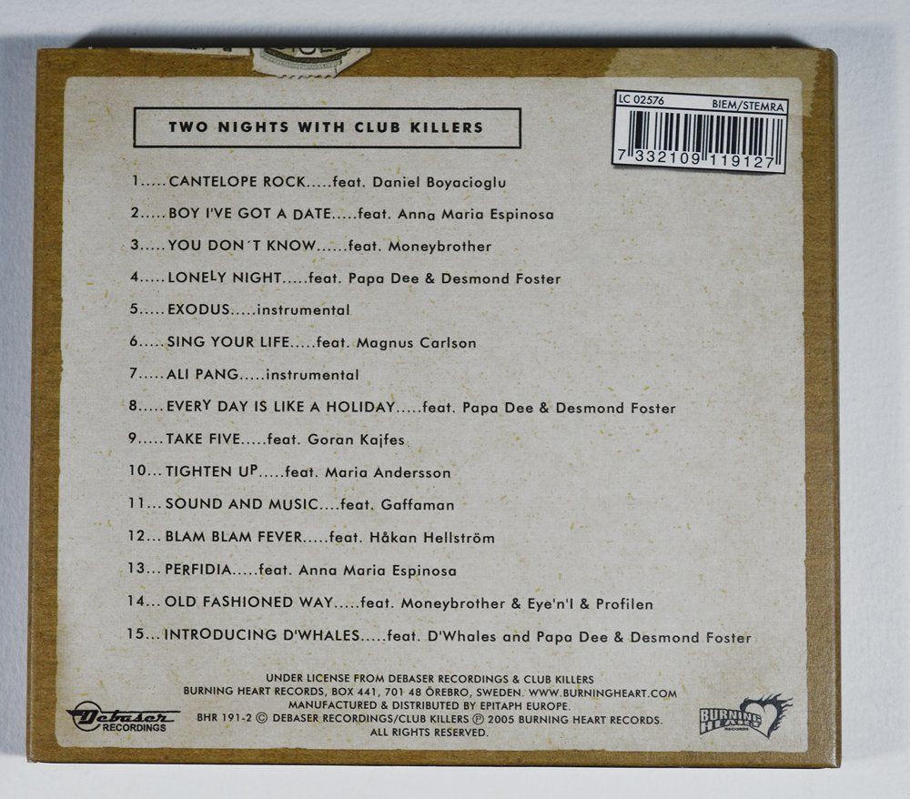 CD: CD: CLUB KILLERS - Two Nights With Club Killers – Usato da Frenkendorf venduto da Yard-Sale-2000 1