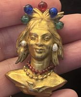 Broche vintage originale "Buste de Femme", années 40