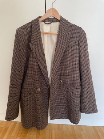 Veste marron pied de poule S