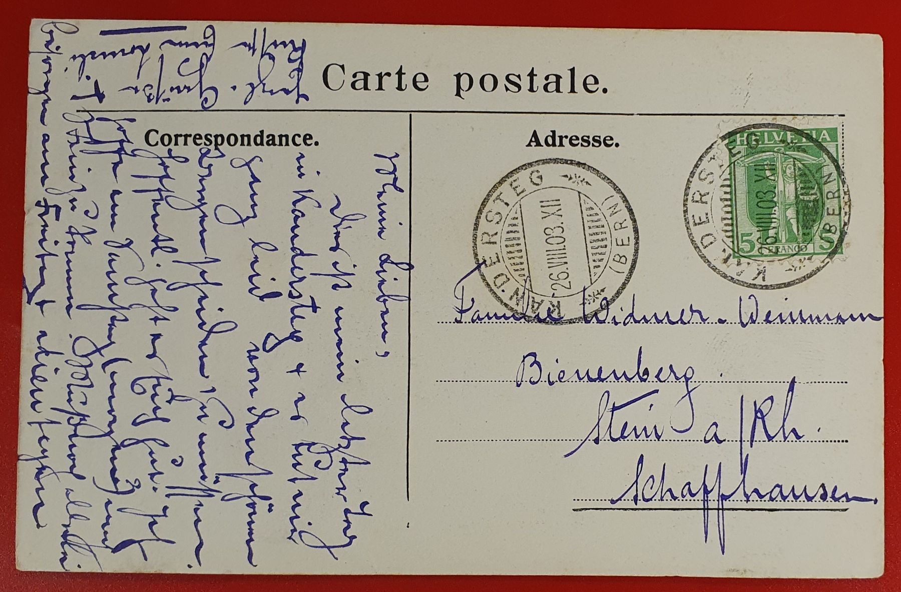 Cartoline postali: Kandersteg 1903 - Staubbachfall – Usato da Kreuzlingen venduto da Rschweiz1 1