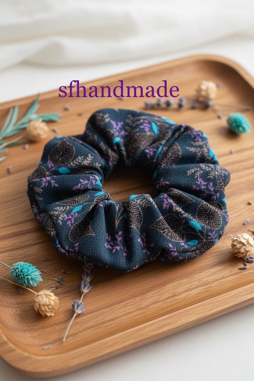 Accessori per capelli: *Silent Blossom* Scrunchie - sfhandmade – Nuovo (secondo la descrizione) da Baar venduto da sfhandmade