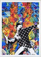 Death NYC Pop Art Druck " Vuitton Gogh Banksy Flower Thrower