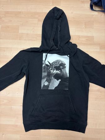 Tupac Hoodie Gr. L - Schwarzer Winter Kapuzenpullover