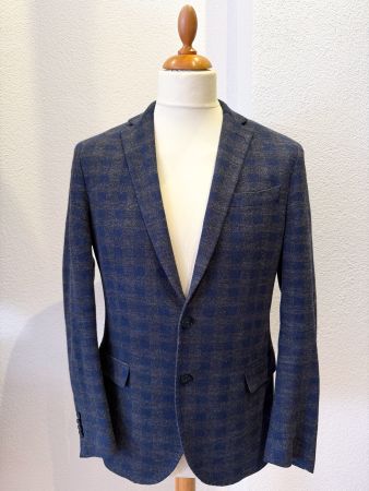 Manuel Ritz Sakko Sakko Gr. 48 blau kariert Baumwolle Wolle
