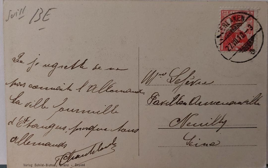 Cartoline postali: GRINDELWALD - Wetterhorn - 1910 – Usato da Delémont venduto da Domdom1 1