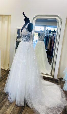 Brautkleid Ivory Grösse 40 Spitzen-Tüll Neu 