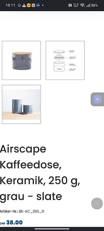 Recipients et similaires: Fellow Airscape Kaffee Dose 250g Keramik – D'occasion à Zuchwil par Brechi0 4
