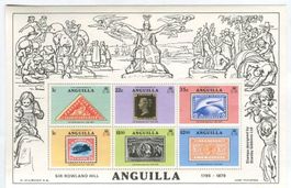 Block "One Penny Black". Anguilla