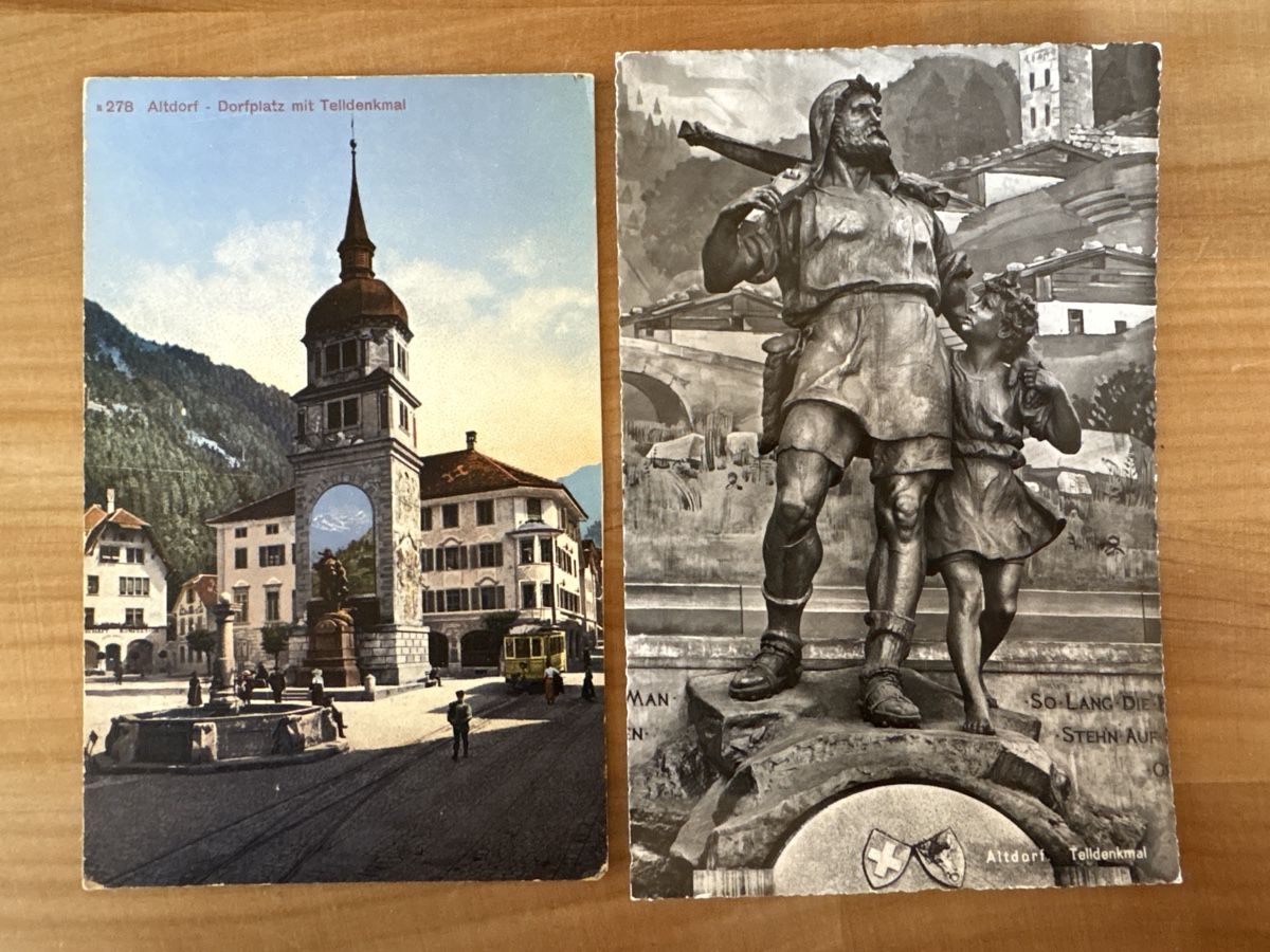 Cartoline postali: AK von Altdorf / Telldenkmal – Usato da Rümlang venduto da Brieftaube2