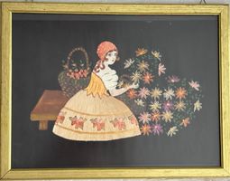 Jugendstil Komposition Mischtechnik aus Galerienachlass