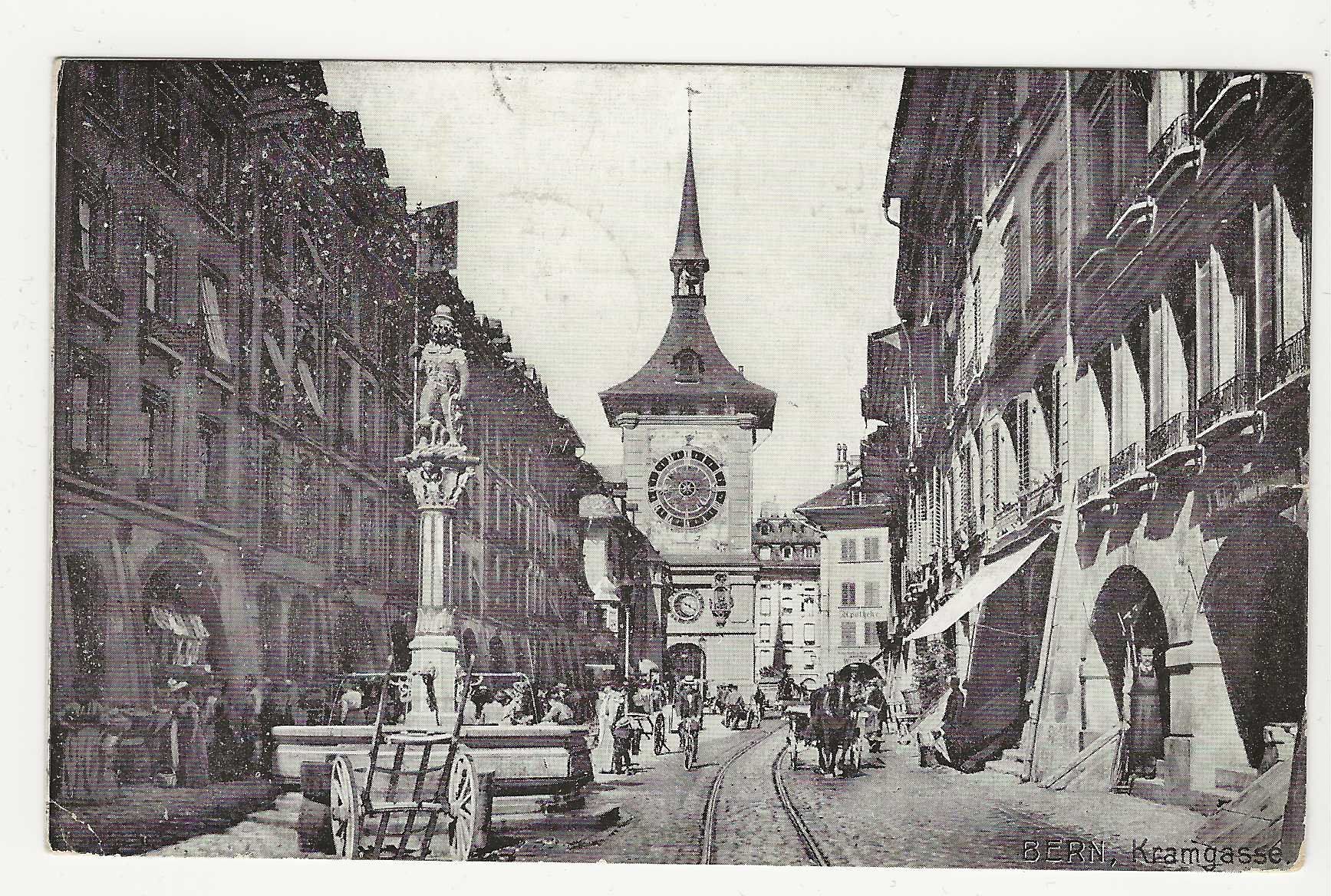 Cartoline postali: BERN.  KRAMGASSE      1907 – Usato da Küttigen venduto da rolypo