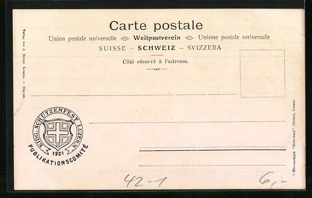 Cartoline postali: Luzern, Eidgenössisches Schützenfest 1 – Usato da Berlin venduto da bartko-reher 1