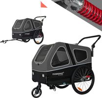 Hundeanhänger Fahrrad 2-in-1 Hundebuggy XL gefedert 45 kg
