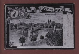 Gruss aus BASEL - Metallischer Effekt - 1900