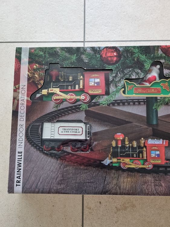 GenSwin Weihnachtszug Schneemann Batteriebetrieben Musik Beleuchtet